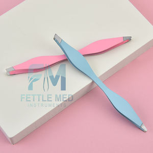 Pinzas ESD Profesionales de Acero Inoxidable con Punta Inclinada (Reutilizables) con Logotipo Personalizable, Modelo Moderno FMI-438 para Cejas - Product Image 5