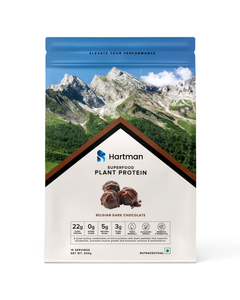 Premium Plant Protein 20–25g Protein Powder with BCAA, <b>EAA</b> & Probiotics Vegan Belgian Dark Chocolate Flavor - Product Image 1