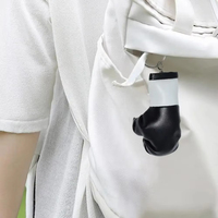 Mini porte-clés gants de boxe lacés - Cuir synthétique respirant personnalisable, cadeau promotionnel unisexe pour la boxe