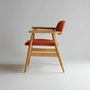 เก้าอี้รับประทานอาหารไม้สักแท้ทรงทันสมัย ดีไซน์ตามหลักสรีรศาสตร์ พร้อมพนักพิงหุ้มผ้าเนื้อบางเบา เฟอร์นิเจอร์หรูหราสำหรับธุรกิจบริการ - Product Image 5