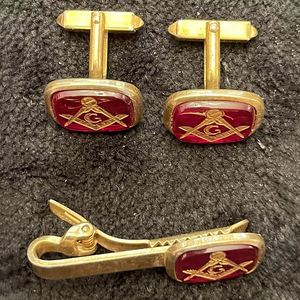 คลิปหนีบเนคไท Freemason Stratton London วินเทจ โลหะสีทอง คุณภาพสูง ปรับแต่งได้ พร้อมเข็มกลัดรูปจอบชาวเมสัน ของใหม่ - Product Image 3