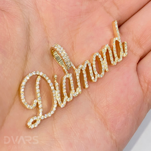 Colgante de Lujo Hip Hop con Letra Cursiva de Moissanita, Personalizado con Nombre Inicial, en Plata de Ley 925 con Baño de Rodio para Hombre - Product Image 3