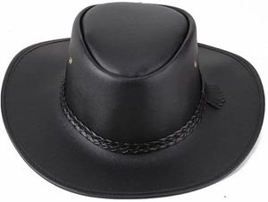 Sombrero de Vaquero de Cuero Hecho a Mano de Primera Calidad, con Cordón Ajustable, Estilo Occidental Clásico, Sombrero de Sol Vintage para Adultos, Unisex, para las Cuatro Estaciones - Product Image 6