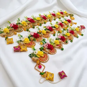 Colorful Floral Bandhanwar Toran Wall Hanging with <b>Beads</b> for Festival Wedding Pooja and Home Entrance Decor - Product Image 4