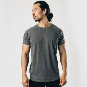 Mens Bright Yellow Plain Slim Fit Crew Neck Short Sleeve <b>Athletic</b> Cotton Curved Hem Casual Summer Fashion Top Custom Logo - Product Image 3