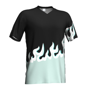 เสื้อฟุตบอลคอกวี แขนสั้น สีดำล้วน ผ้าโพลีเอสเตอร์ 100% ทรงปกติ ใส่ได้ทุกฤดู ชุดกีฬา เสื้อฟุตบอล 140 กรัม - Product Image 5