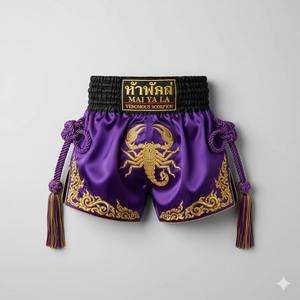 Pantalones Cortos de Muay Thai con Estampado de Alas Rojas y Doradas, Ropa de Entrenamiento de Artes Marciales para Hombre, Corte Regular, Transpirable, de Secado Rápido y Ligero - Product Image 6