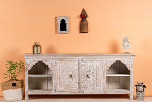 Elegant Monroe Solid Wood Sheesham <b>TV</b> <b>Unit</b> Extendable Handmade Media Console Modern <b>Rustic</b> Indian Living Room Furniture - Product Image 4