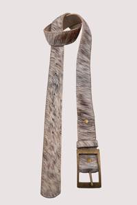<b>Cow</b> Hide Animal <b>Print</b> Casual Belt with Copper Rectangular Pin Buckle Durable Genuine Leather 3.5cm Width - Product Image 2