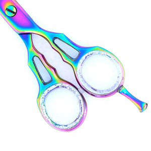 Ciseaux professionnels de coiffure pour la coupe et l'effilage des cheveux, manche en acier inoxydable, dents plates, outil de beauté, ciseaux de coiffure tranchants - Product Image 6