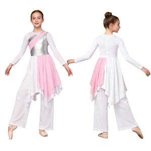 Tenue de danse lyrique pour filles de 6 à 16 ans, robe de performance de culte avec pantalon, vêtements d'entraînement pour événements et entraînements - Product Image 5
