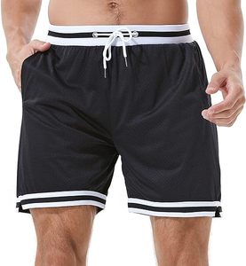 Shorts de basketball pour hommes 100 % polyester, séchage rapide, respirant, écoresponsable, taille élastique, maille premium, vêtements de sport performants - Product Image 2