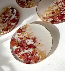 Elegant Modern Resin <b>Coaster</b> Set 5mm Thick <b>Heat</b> Resistant Durable Design for Daily Use and Tabletop Protection - Product Image 6