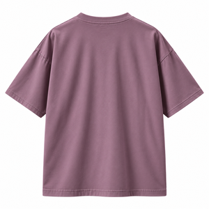 T-shirt Oversize Unisexe en Coton Épais Couleur Mauve Poussiéreux, Épaules Tombantes, Style Streetwear, Vêtements Personnalisés en Gros - Product Image 2