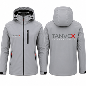 Veste Softshell imperméable TANVEX pour homme, bleue, éco-responsable, style streetwear, fermeture éclair, col montant, décontractée, pour l'hiver et les activités de plein air - Product Image 5