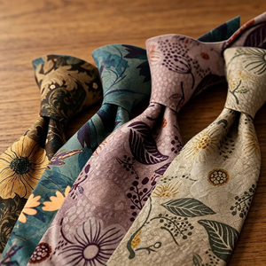 Nueva corbata de lujo de 8 cm con estampado floral para hombre, corbata de algodón estilo británico vintage, accesorios para boda, esmoquin, regalos. - Product Image 1