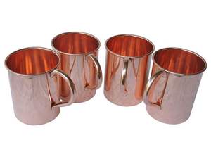 Mug en cuivre pur et original, fait main, de haute qualité, pour les boissons, hôtel, bar, maison, école. - Product Image 5