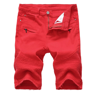 Pantalones Cortos de Mezclilla Cargo para Hombre, Color Sólido Personalizado, Estilo Urbano, de Alta Calidad, Lavado Ácido Vintage, para Verano - Product Image 1