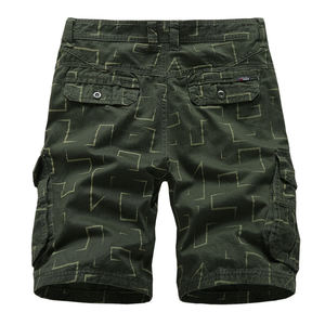 Shorts cargo pour hommes, coupe ample, shorts cargo pour hommes de haute qualité, noirs, multi-poches, en coton - Product Image 2