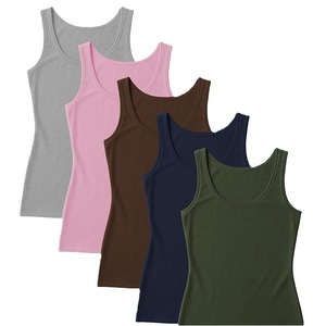 Tank Top Export <b>Women's</b> Solid Color Cotton Comfortable <b>Sleeveless</b> Casual <b>Shirt</b> Soft Breathable Lightweight Summer Top for <b>Women</b> - Product Image 4