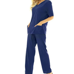 Nouvelle Collection – Ensemble Blouse et Pantalon Médical Femme Bleu Royal Col V Manches Courtes en Coton et Polyester – Tenue d'Infirmière et Vêtement de Travail Hospitalier – Meilleures Ventes - Product Image 6