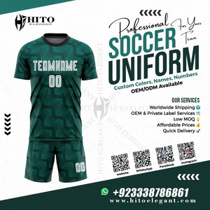 Uniformes de fútbol con cómodo y suave secado rápido transpirable conjunto de fútbol cuello redondo personalizado Yor nombre y número del equipo - Product Image 2