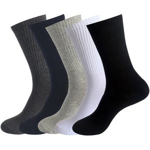 Chaussettes pour hommes, noires et blanches, en coton tricoté, respirantes, pour un usage quotidien, style classique, saison automne, service OEM/ODM, plusieurs styles - Product Image 5