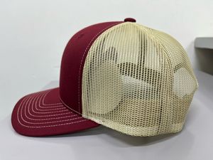 Adjustable Logo & Color 6-Panel Structured Mesh Back Casual Maroon Trucker Hat Vietnam Factory Made High Quality Outdoor Apparel - Product Image 2