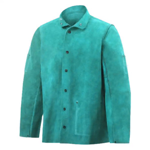 Veste de soudeur haute performance en cuir de vachette pleine fleur, haute visibilité, vêtement de travail d'hiver, caractéristiques de sécurité réfléchissantes ANSI/EN ISO - Product Image 3