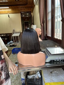 วิกผมบ๊อบสีธรรมชาติแบบมีลูกไม้ด้านหน้าปิดด้วยกาววิกผมบ๊อบวิกผมคน - Product Image 2