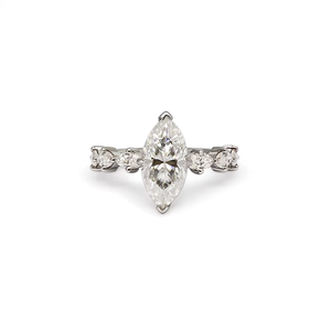 Anillo de Compromiso CONCEPTION de Plata 925 con Moissanita de Corte Marquesa de 3ct, Joyería Personalizada para Mujer - Product Image 4