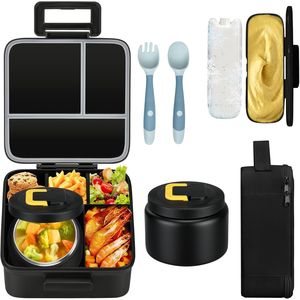 Contenitore Termico per Zuppa da 8oz Senza BPA, Bento Box a 5 Scomparti Antiperdita, Thermos per Alimenti Caldi con Borsa Termica Senza BPA - Product Image 1