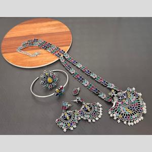 Oxidised Plated Fashion Jewelry Combo <b>Set</b> for Women with Necklace Earrings Bangles and Ring perfect for festive wear collection - Product Image 1