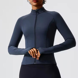 Veste de yoga tendance pour femme, tissu léger, fermeture éclair intégrale, coupe ajustée, veste de sport pour entraînement fitness et course à pied - Product Image 1