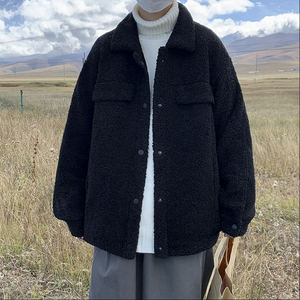 Veste d'hiver pour homme en polaire sherpa personnalisée, style coréen, décontractée, à fermeture éclair, coupe ample - Product Image 2