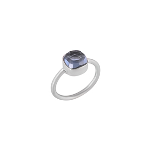Anillo de Topacio Azul Londres con Engaste de Bisel, Diseño Clásico |   Plata de Ley 925 - Product Image 3