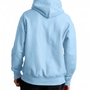 Sudaderas con capucha para hombre, color azul claro y blanco, OEM ODM, 100% algodón, tejido de felpa, nuevo diseño, suaves, para adultos. - Product Image 5