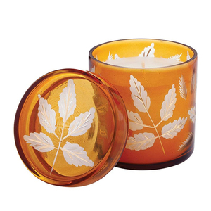 Vela aromática de lujo hecha a mano con follaje verde en frasco de vidrio para decoración de dormitorio y sala de estar - Product Image 3