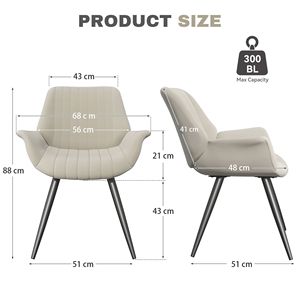 Poltrona imbottita in tessuto di cuoio per soggiorno poltrona per ufficio di casa cucina o caffè sedie da pranzo prodotto - Product Image 4