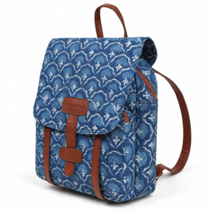 Cotton Handblock printed <b>backpack</b> bag Pinksafashion Vintage Blue Cotton <b>Backpack</b> <b>Women</b> Lightweight Hasp Closure Softback - Product Image 1