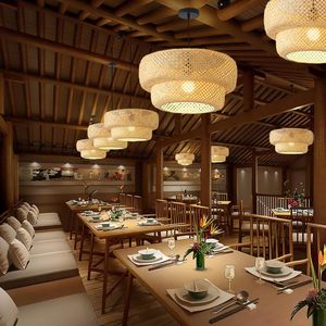 Natural Bamboo Hanging Lampshade Pendant <b>Light</b> for Home Hotel Restaurant Use Wholesale Price from Vietnam - Product Image 4