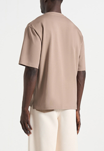T-shirt à manches courtes pour homme, coupe classique, col rond, couleur unie, style décontracté, logo imprimé sur le devant, tissu jersey, fabrication sur mesure - Product Image 2