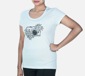 T-shirt pour femme à manches courtes, col rond, coupe classique, 100% coton, 160 GSM, imprimé graphique, logo personnalisé OEM, vente en gros directe d'usine - Product Image 4