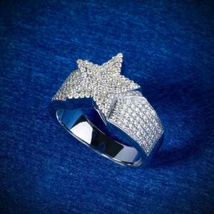 2025 Hip Hop Fine Jewelry Passd Diamond Tester 925 Sterling <b>Silver</b> Iced Out VVS Moissanite Cluster Star <b>Ring</b> for <b>Men</b> Women - Product Image 6