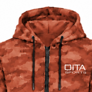 Rust Orange <b>Camo</b> Tracksuit Unisex Hooded <b>Jacket</b> Jogger Pants Set Custom Camouflage Casual Streetwear Sports Training Outfit - Product Image 6