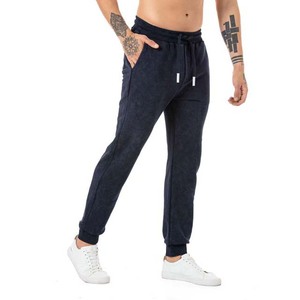 Survêtement en coton bleu marine pour homme, col rond, longueur intégrale, couleur unie, coupe décontractée, avec poches latérales, vêtements d'automne - Product Image 5