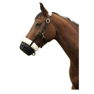 Muselière Anatomique pour Cheval en Cuir et Nylon de Haute Qualité, Anti-Boisage, Anti-Élancement, Taille Personnalisée, Légère et Portable - Product Image 1