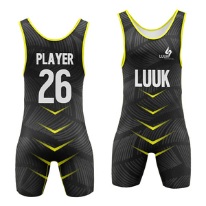 Combinaison de lutte personnalisée en gros pour équipe américaine, équipement de lutte à séchage rapide, uniforme athlétique extensible, usine OEM - Product Image 3