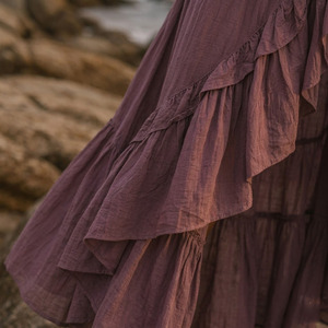 Robe longue maxi pour femme, style bralette, à découpes, en polyester et élasthanne, tissée, respirante, anti-boulochage - Product Image 4