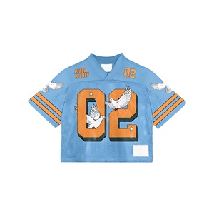 Top Selling New Arrival Luxury Boxy Fit <b>Drop</b> Shoulder Graphic Vintage Sublimation Mesh Polyester American Fan Jersey - Product Image 4